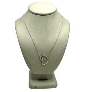 14K White Gold "D" Diamond Necklace (13585)